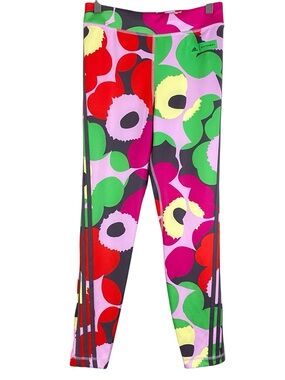 Adidas x Marimekko Girls Leggings Size XL 13-14Yr-Olds Floral Artsy